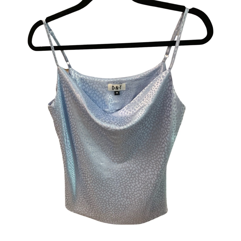 Ice blue cowl neck silky camisole Medium